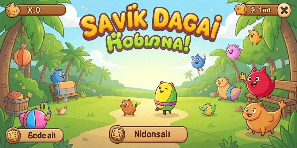 Tampilan grafis yang menarik dan cerah.